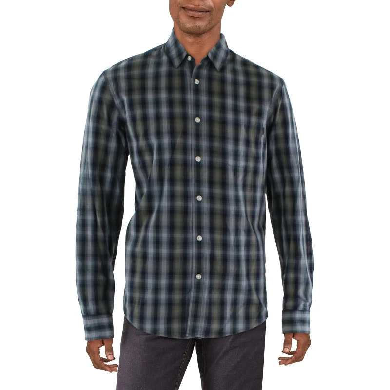 Dockers Mens Cotton Plaid Button-Down Shirt