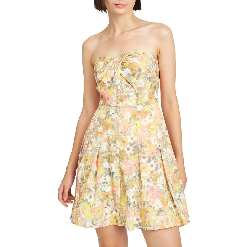 En Saison Womens Kasey Floral Print Short Fit & Flare Dress