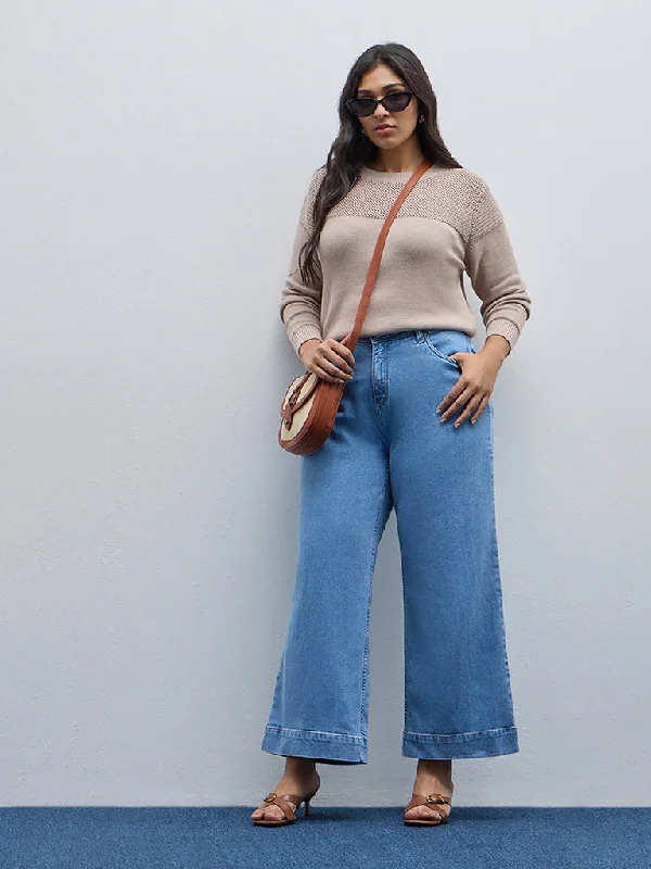 Gia Light Blue Wide Leg - Fit High - Rise Jeans