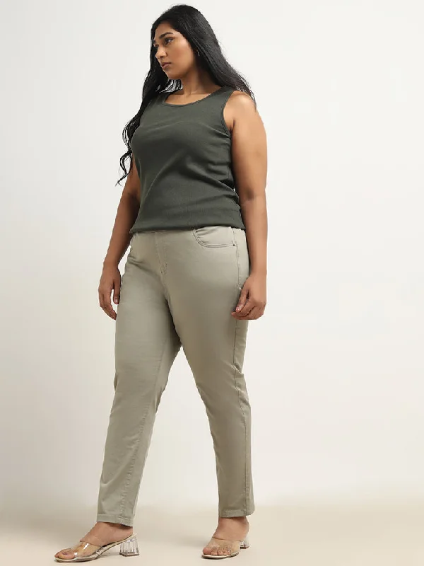 Gia Sage High-Rise Cotton Blend Jeggings