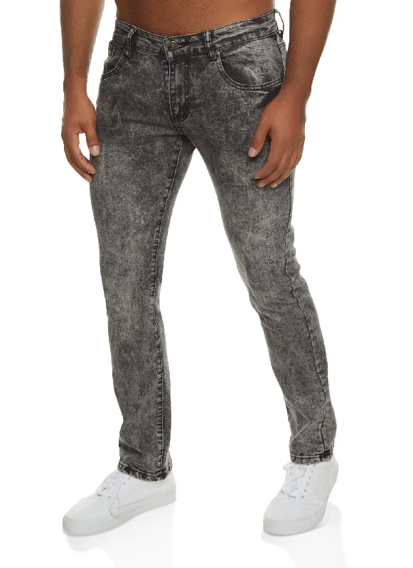 Mens Acid Wash Skinny Jeans