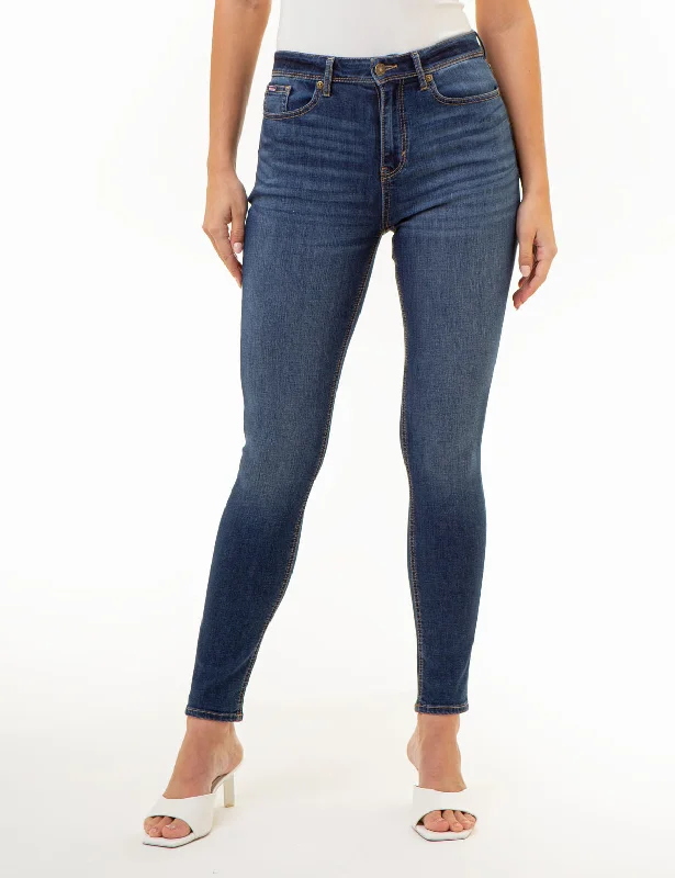 HIGH RISE BIG LOGO SKINNY JEANS