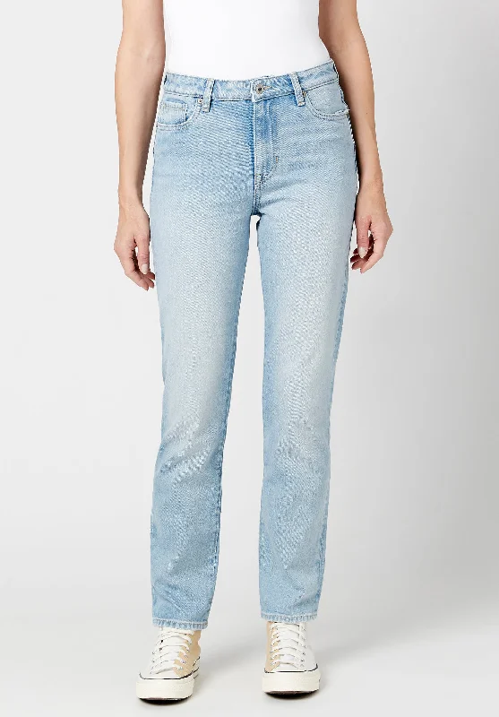 High Rise Straight Jayden Women's Jeans in Light & Soft Blue - BL15837