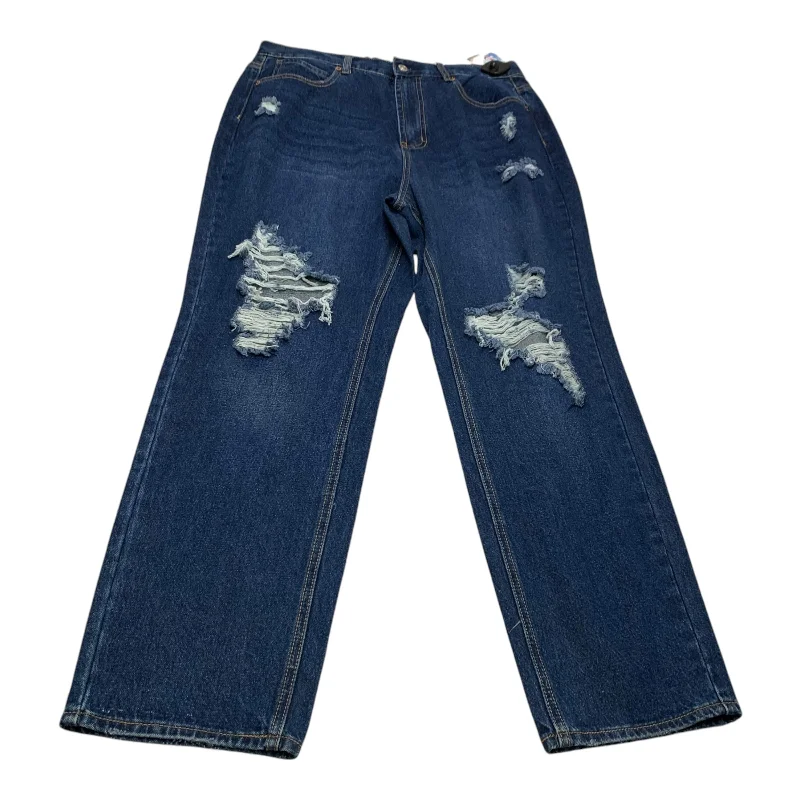 Jeans Straight By Wax Jean Collection In Blue Denim, Size: 1x