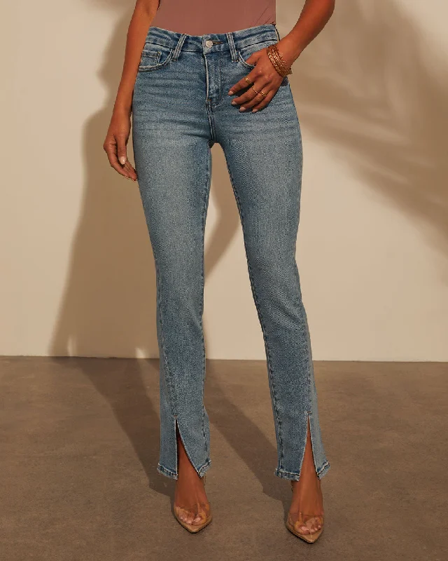 Jennings Split Hem Straight Jeans