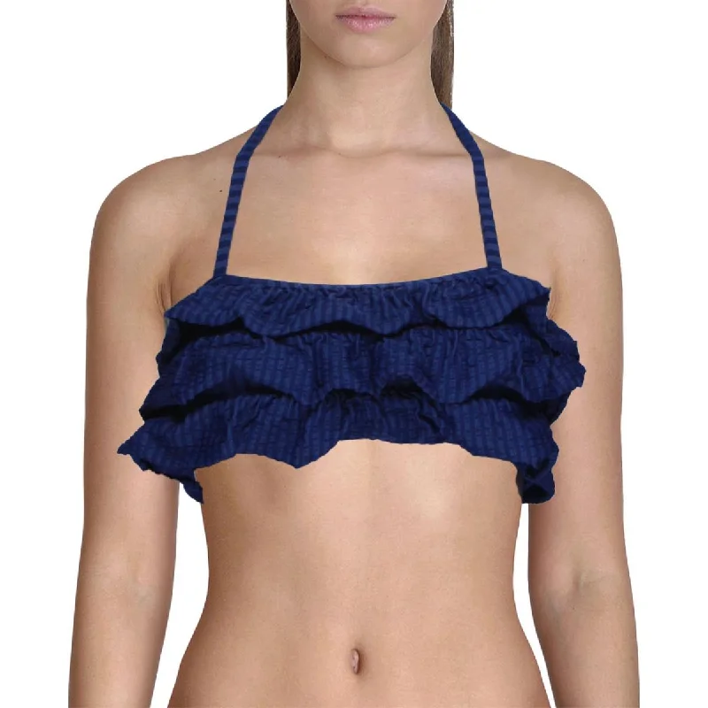 Jessica Simpson Girls Striped Ruffled Swim Top Separates