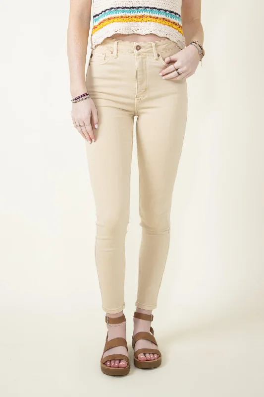 Judy Blue High Rise Tummy Control Skinny Jeans for Women in Bone | 88845REG