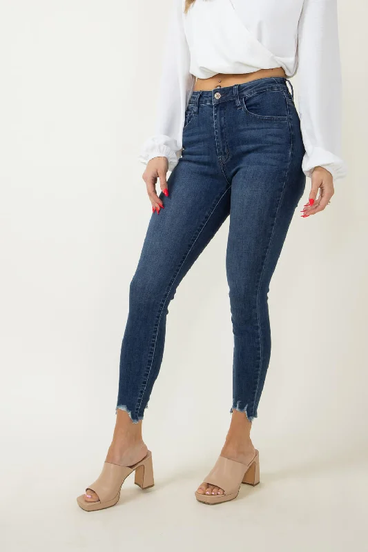 KanCan Relik High Rise Frayed Ankle Skinny Jeans for Women | KC11256M