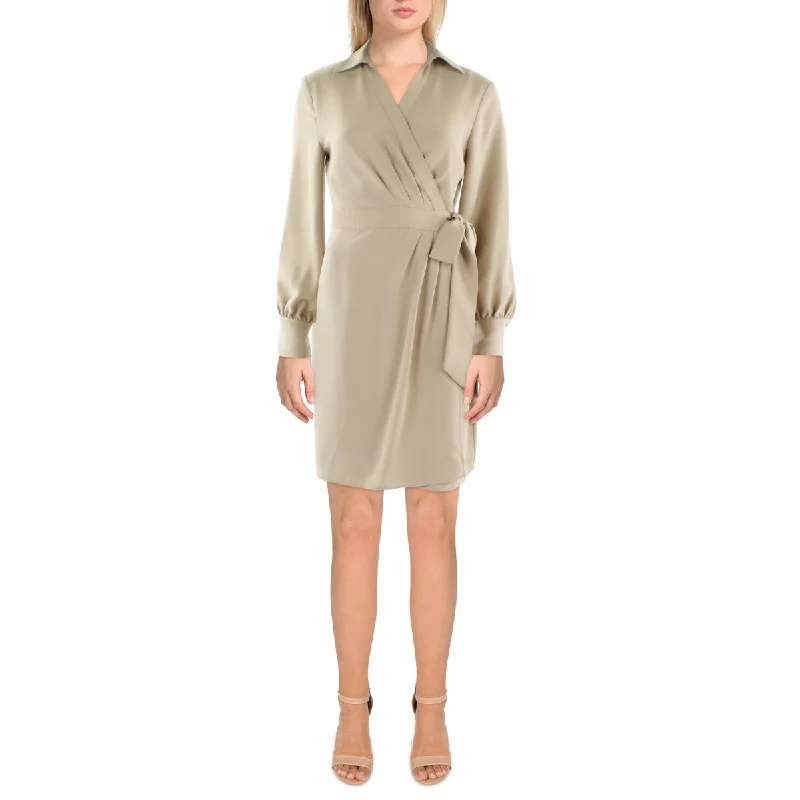 Lauren Ralph Lauren Womens Georgette V-Neck Wrap Dress