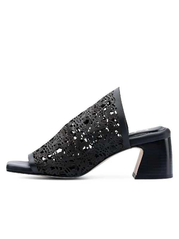 Lazery Mule Heels In Black