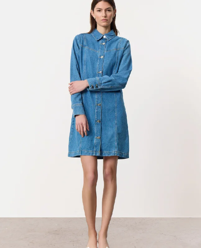 Levete Room Frilla Denim Dress