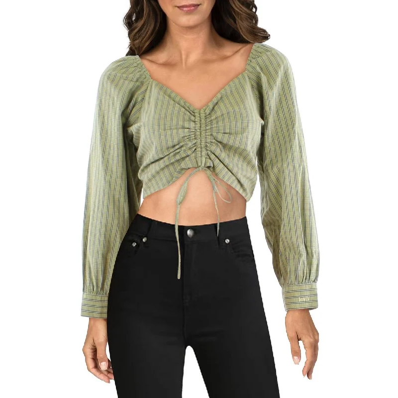 Levi's Womens Ruched Sweetheart Neck Cropped