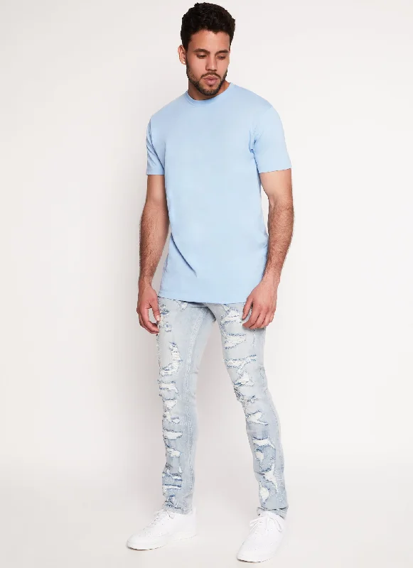 Mens Distressed Skinny Fit Jeans