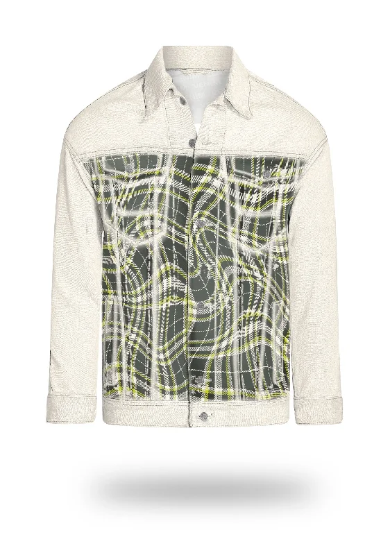 Limited Edition Acid Plaid Off-White Denim Jacket - Longer