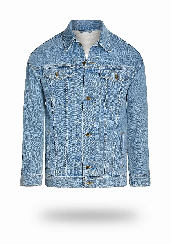 Longer Light Wash Denim Jacket