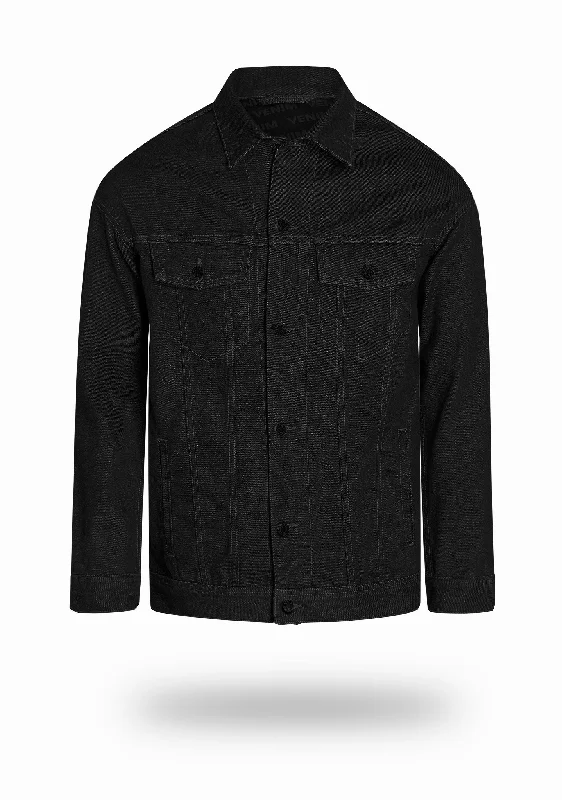 Longer Classic Black Denim Jacket