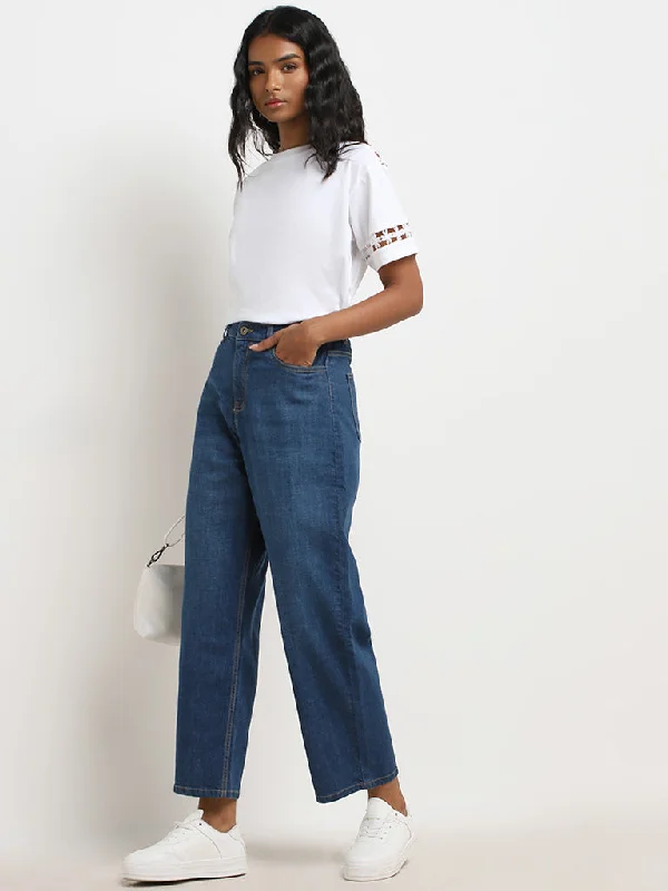 LOV Dark Blue Straight - Fit High - Rise Jeans