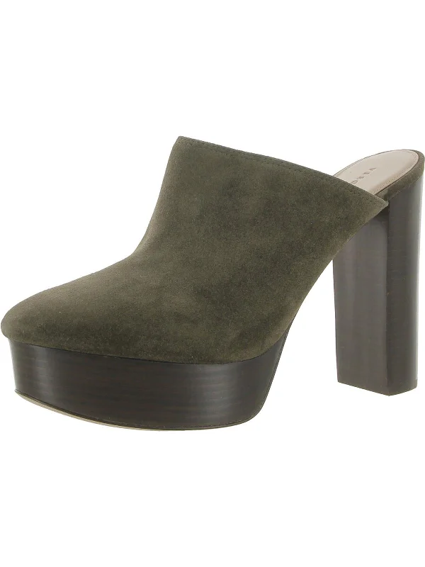 Maren Womens Suede Mule Platform Heels