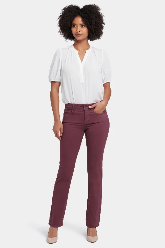 Marilyn Straight Jeans In Petite - Dark Cherry