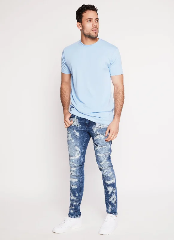 Mens Distressed Skinny Fit Jeans