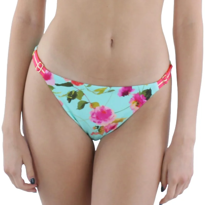 Nanette Lepore Womens Adjustable Floral Swim Bottom Separates