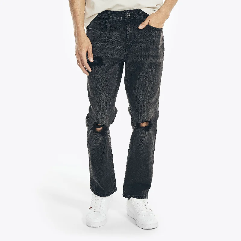 Nautica Mens Nautica Jeans Co. Distressed Straight Fit Denim