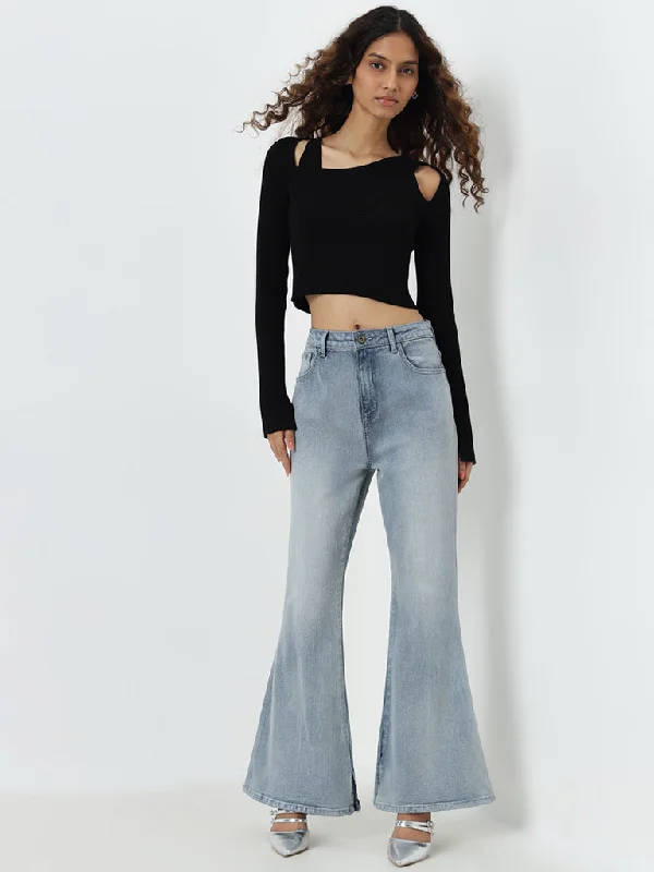 Nuon Light Blue Wide Leg - Fit High - Rise Jeans