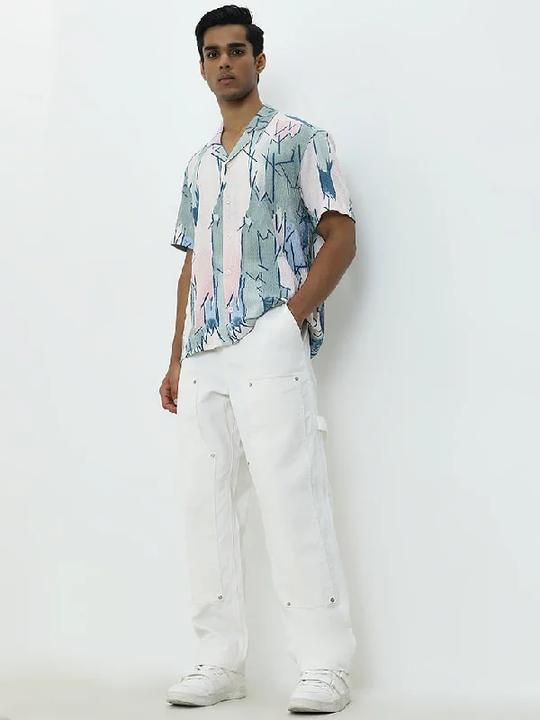 Nuon Off-White Relaxed - Fit Mid - Rise Jeans