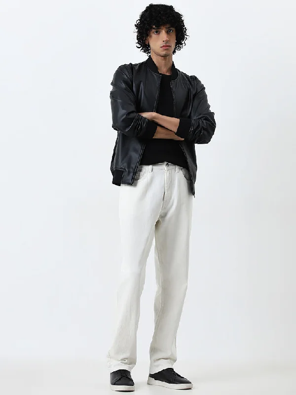 Nuon Off-White Relaxed - Fit Mid - Rise Jeans