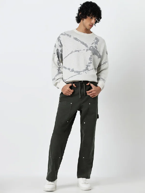 Nuon Olive Relaxed - Fit Mid - Rise Jeans