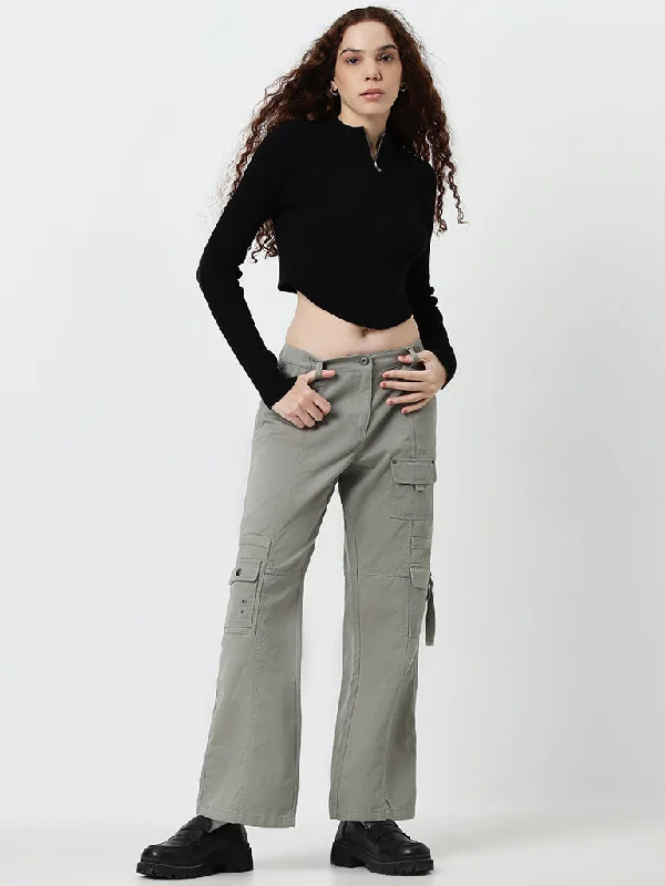 Nuon Sage Cargo-Style Straight-Fit Mid-Rise Jeans