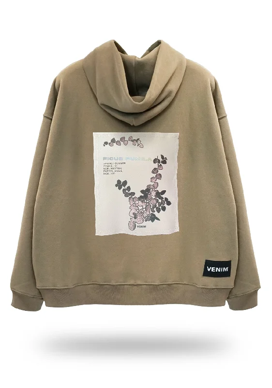 Plantae Ficus Pumila Ultrawide Camel Hoodie