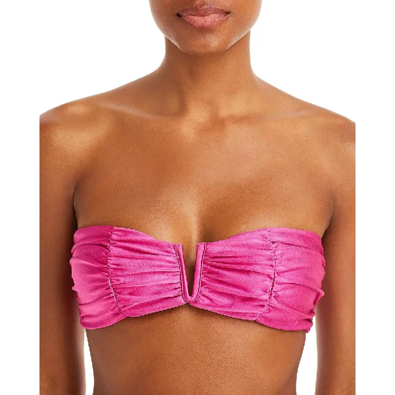 PQ Swim Womens Shimmer Strapless Bikini Swim Top