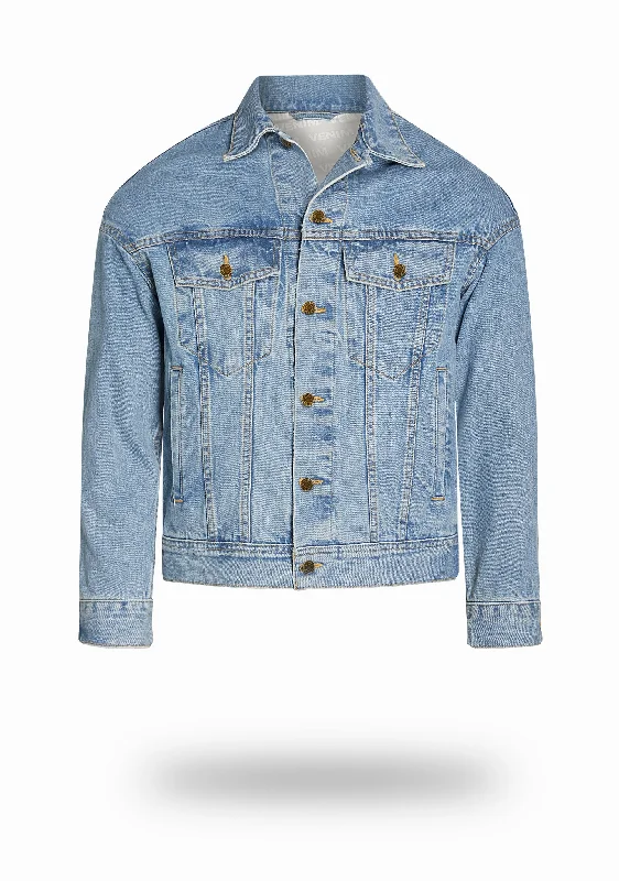 Shorter Light Wash Denim Jacket