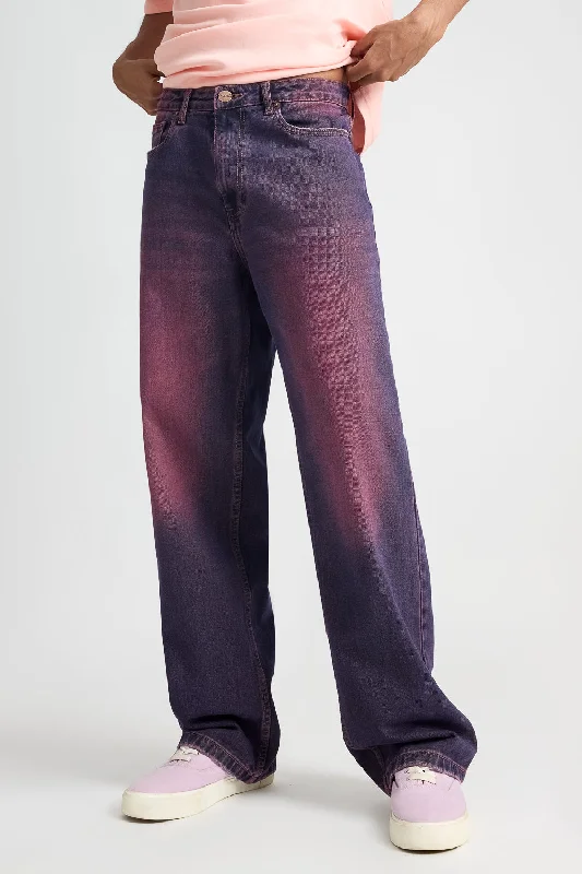 Purple Men's Wide Jeans