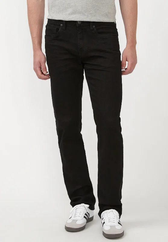 Straight Six Men's Jeans in Crinkled Black - BM22632