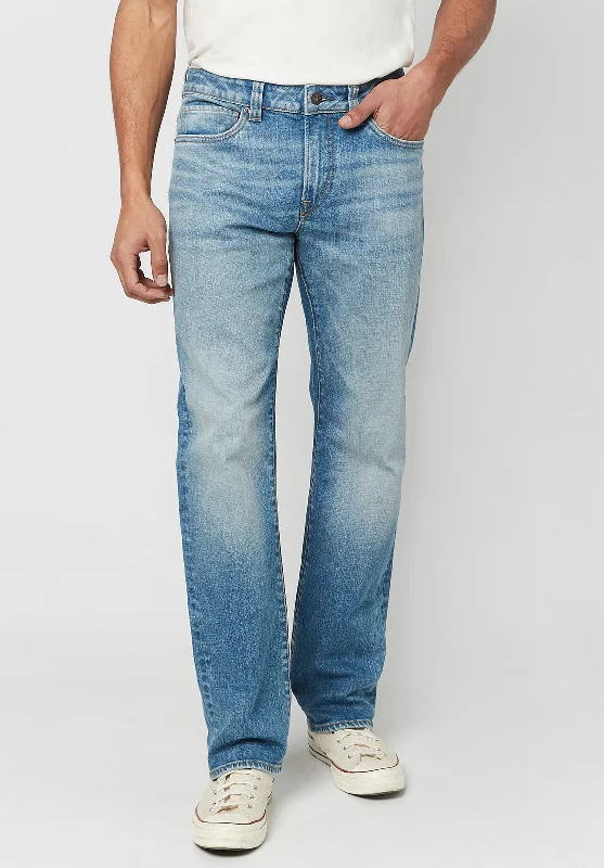 Relaxed Straight Driven Men's Jeans in Sanded Blue - BM22750