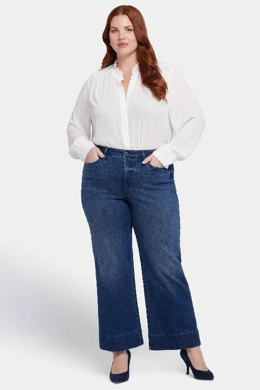 Teresa Wide Leg Ankle Jeans In Plus Size - Moonlight