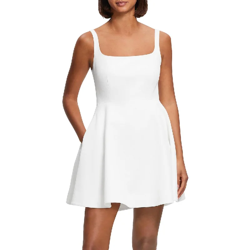 Theory Womens Textured Pique Fit & Flare Dress