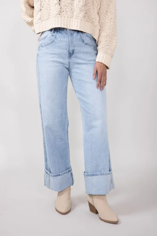 Vervet High Rise Baggy Wide Jeans for Women | T6515