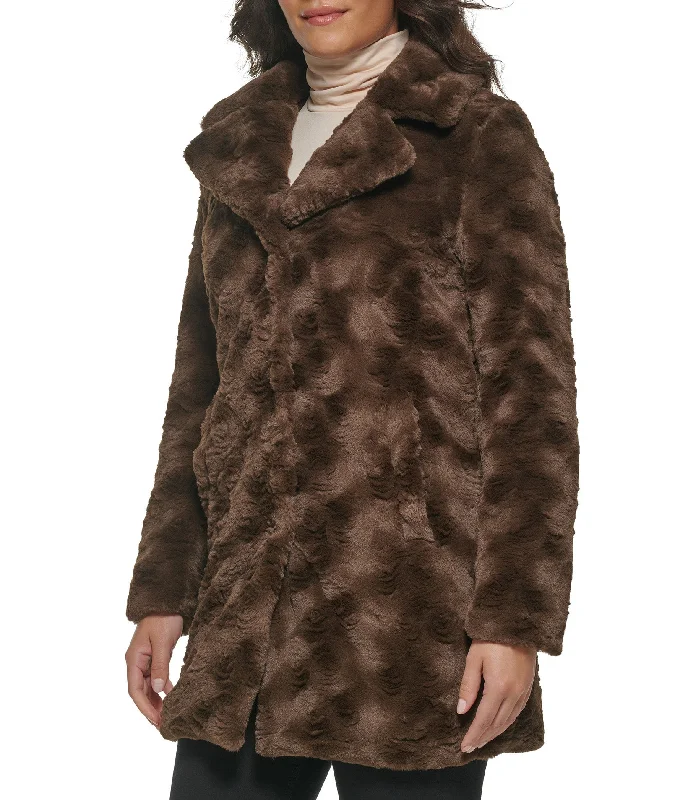 Classic Textured Faux Fur Coat