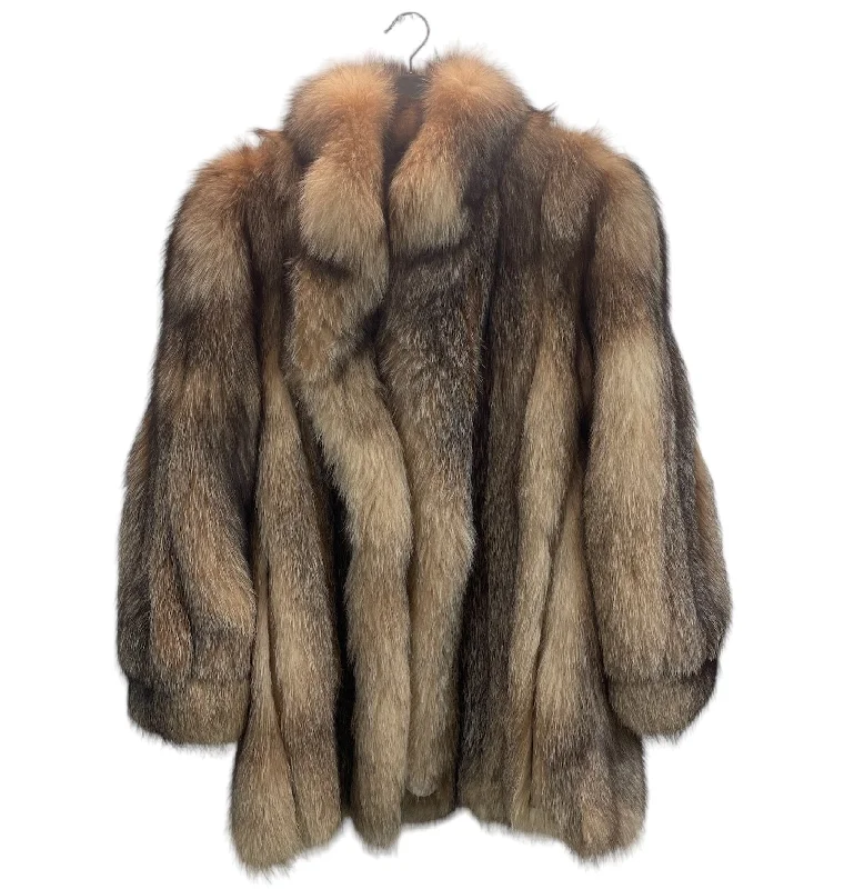 women's-coats-with-drawstring-waist-Oscar de laRenta/Coat/Fur/BRW/FUR COAT