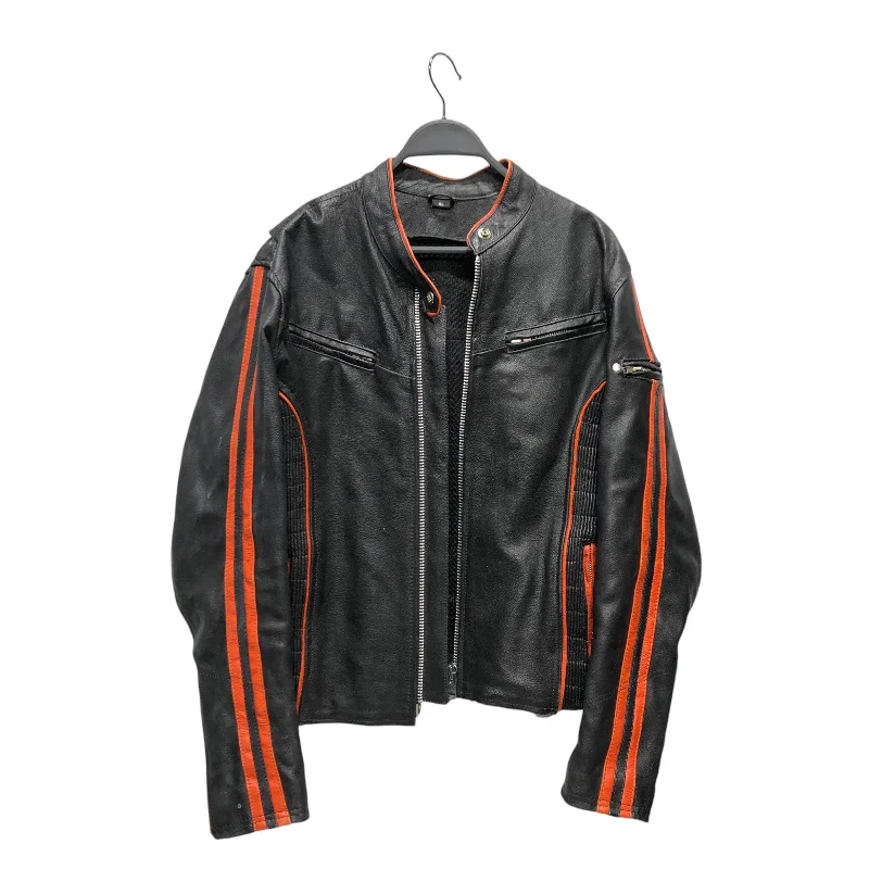 HARLEY DAVIDSON/Leather Jkt/XL/Stripe/Leather/BLK/Vintage Harley Davidson