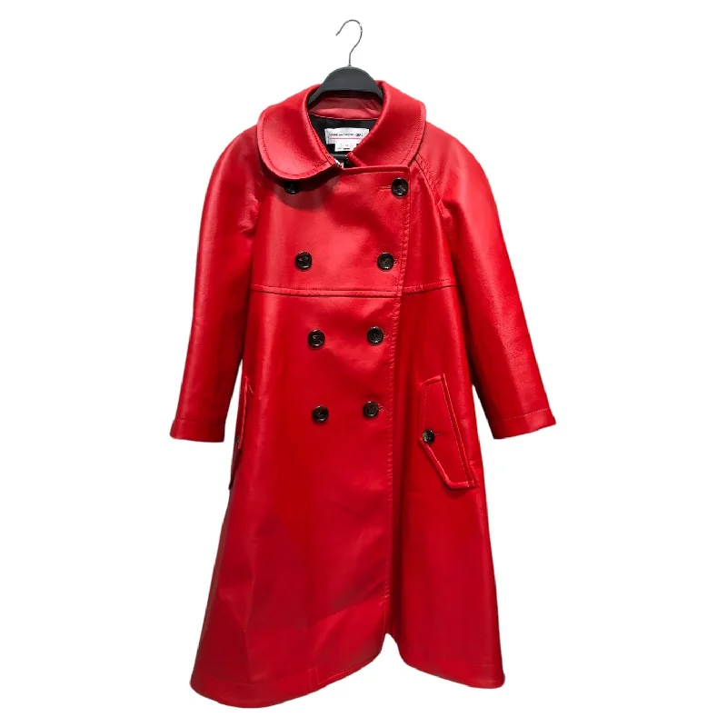 classic-women's-trench-coats-COMME des GARCONS GIRL/Trench Coat/M/Leather/RED/heart cutout