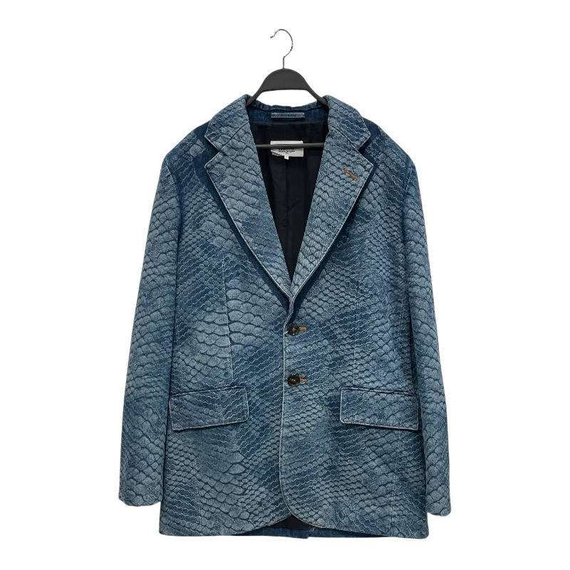 women's-winter-outerwear-coats-MM6/Tailored Jkt/48/Animal Pattern/Cotton/BLU/Single Breasted/SNAKESKIN-PRINT BLAZER