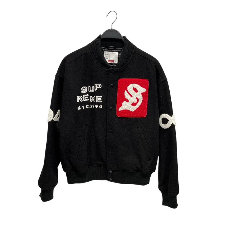 Supreme/CACTUS PLANT FLEA MARKET/Jacket/M/Wool/BLK/NEW YORK VARSITY