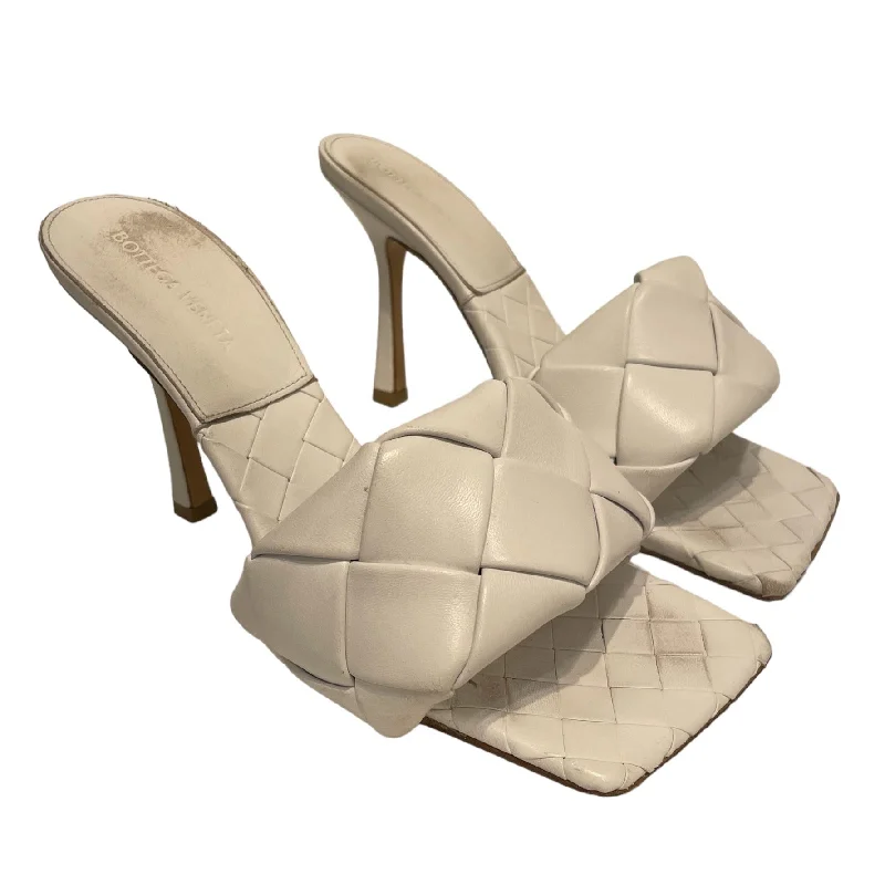 BOTTEGA VENETA/Heels/US 7.5/Leather/WHT/Mule Heels