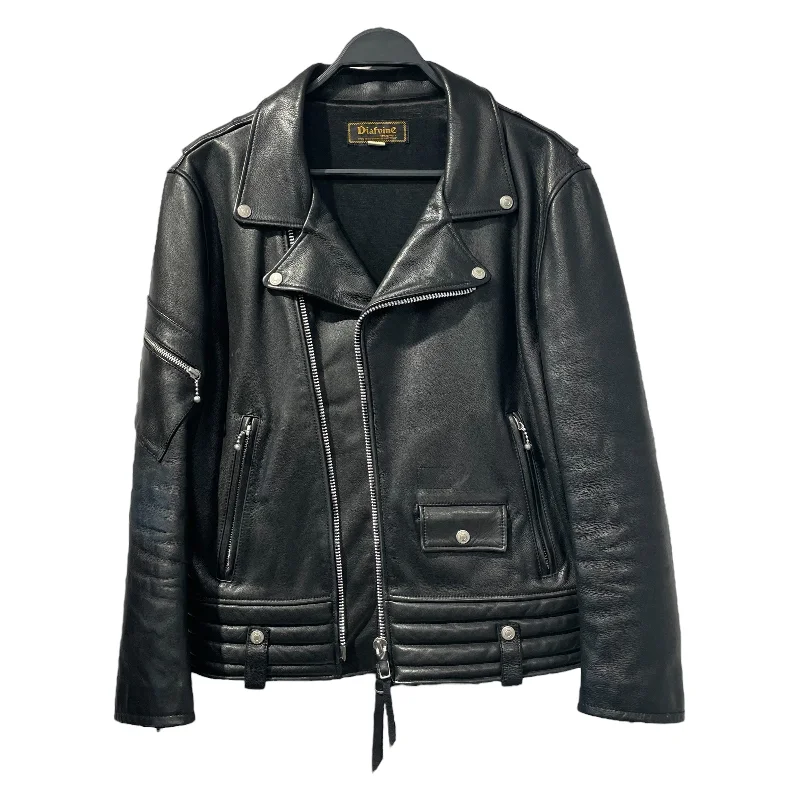 DIAFVINE/Leather Jkt/S/Leather/BLK/Double Breasted/