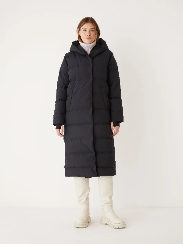 The Highland Long Puffer Coat in Black