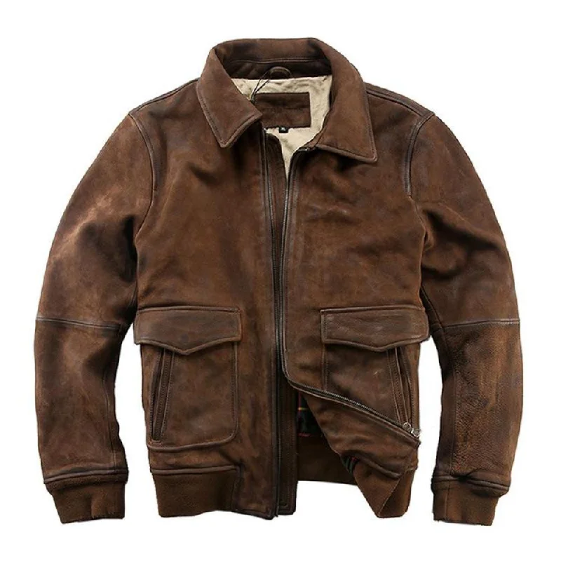 A2 Men's Top-grain Leather Flying Jacket